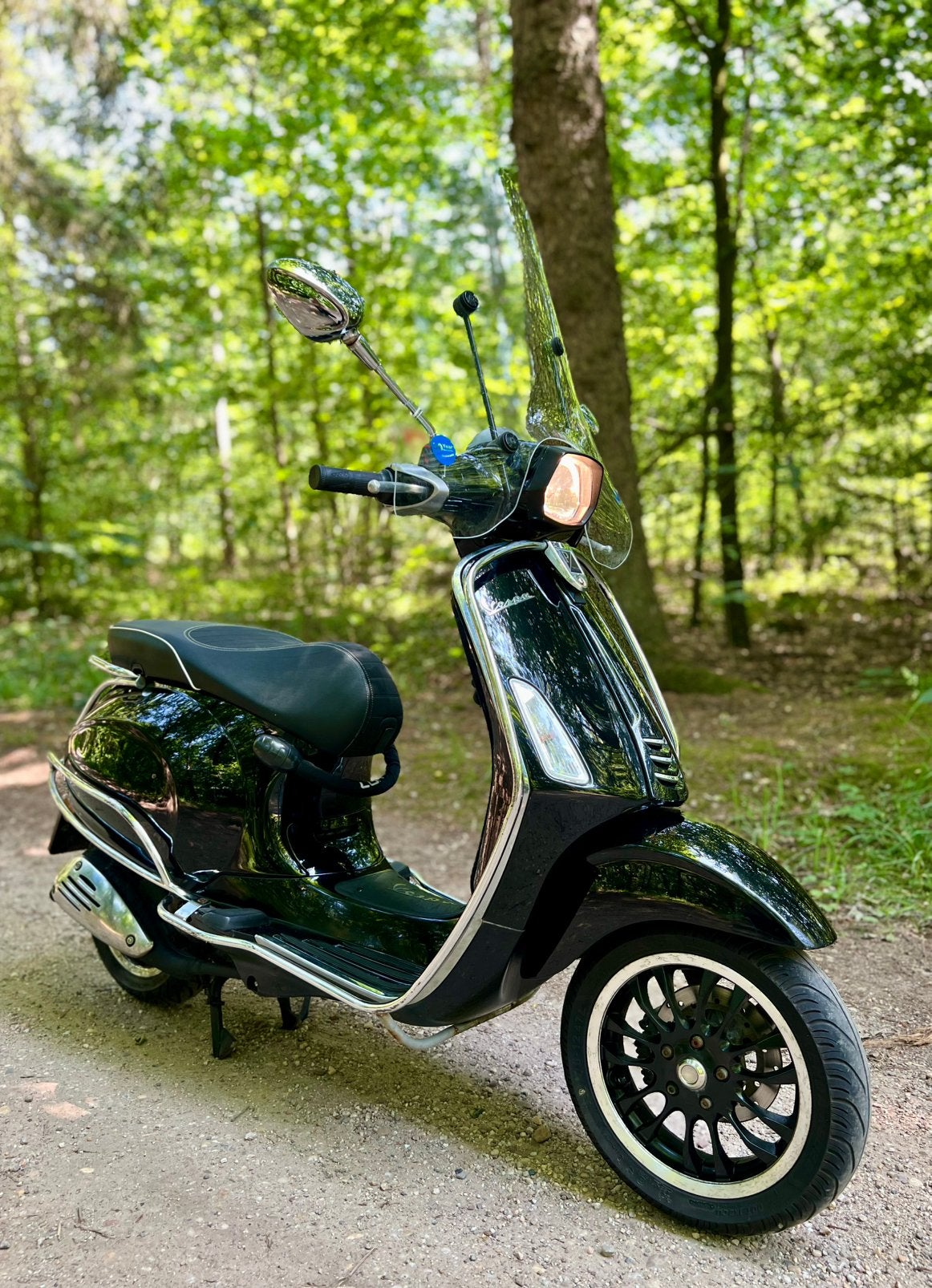 Vespa Sprint 2017 50cc 4T 2V - Glans Zwart, Fietsen en Brommers, Ophalen, Gebruikt, Klasse A (25 km/u), Benzine