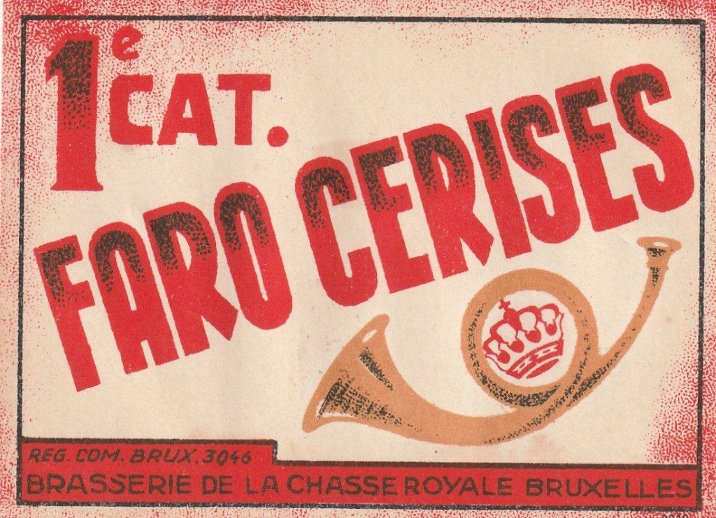 oud bieretiket België Chasse Royale Bruxelles : Faro Cérises, Envoi, Utilisé, Autres types, Autres marques