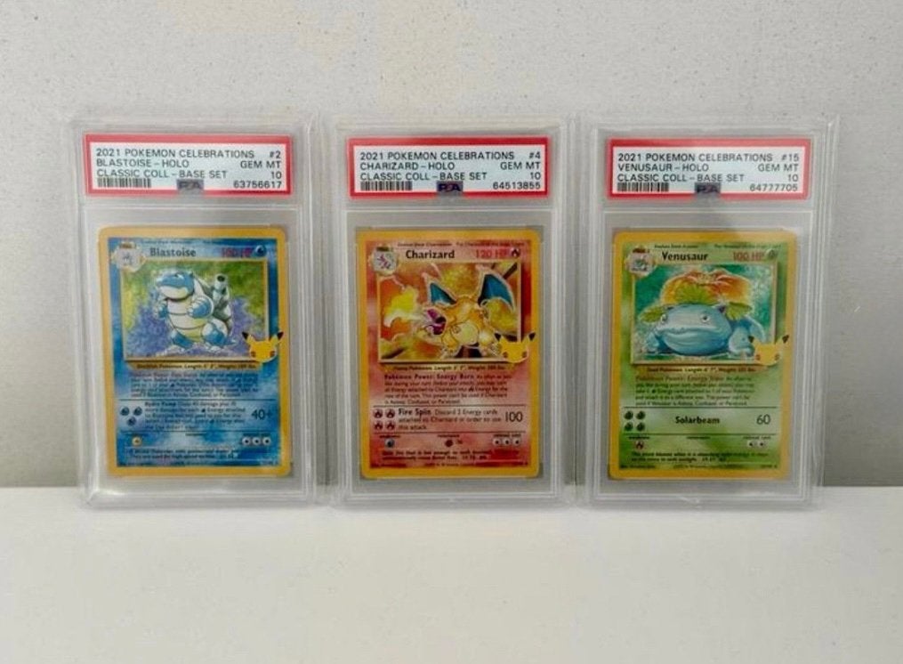 PSA 10 Base Set Celebrations Classic Collection Trio, Enlèvement ou Envoi, Neuf, Plusieurs cartes, Foil