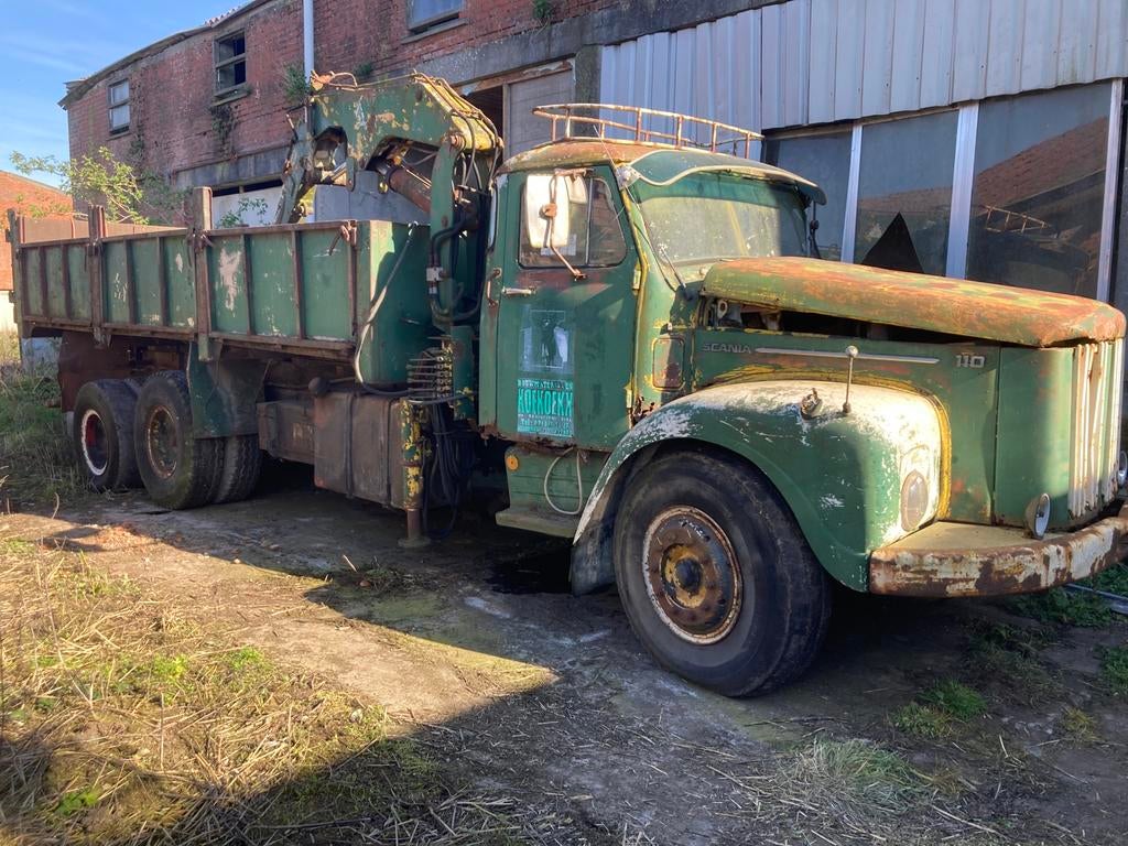 Scania kipper  110 6x4 met kraan start en rijdt, Auto's, Scania, Particulier, Te koop