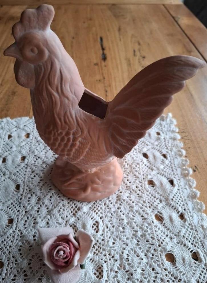 Terra cotta haan met opening voor takjes,PASEN, Diversen, -, -, Ophalen of Verzenden, Zo goed als nieuw