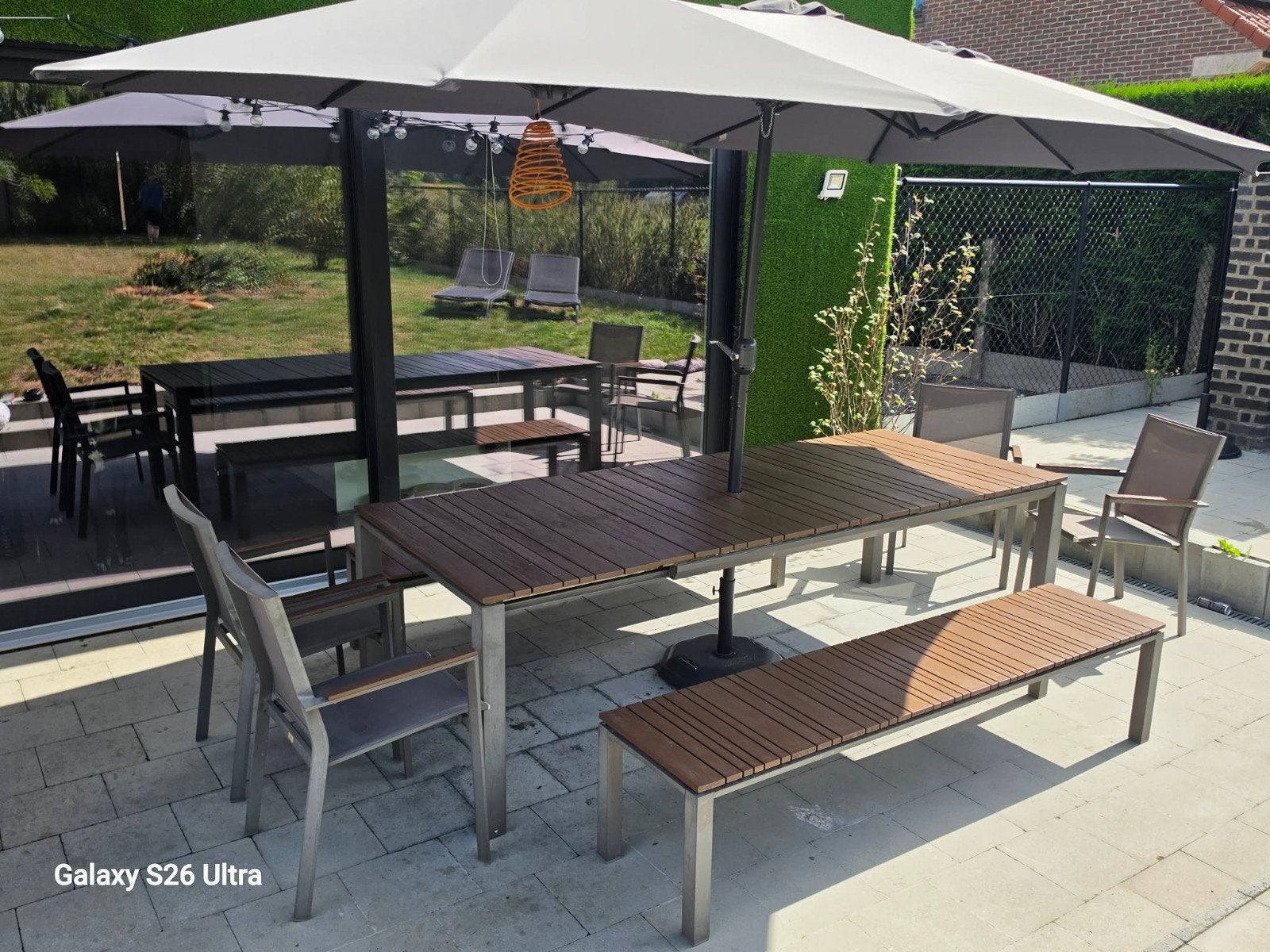 tuinterras Luxor garden compleet met parasol, Tuin en Terras, Ophalen, Gebruikt