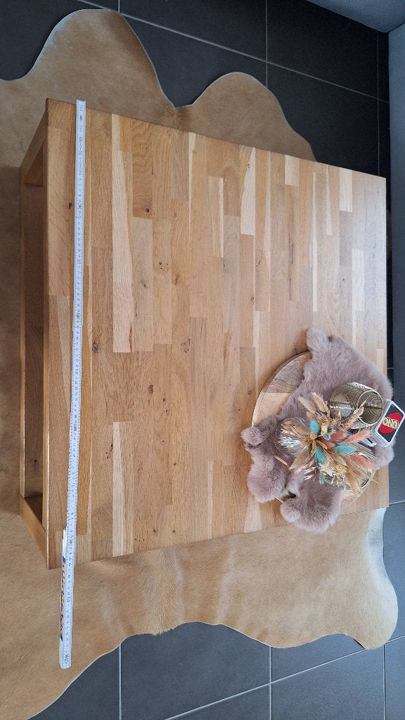 Eiken salontafel, Huis en Inrichting, Ophalen, 50 tot 100 cm, 50 tot 100 cm, Zo goed als nieuw