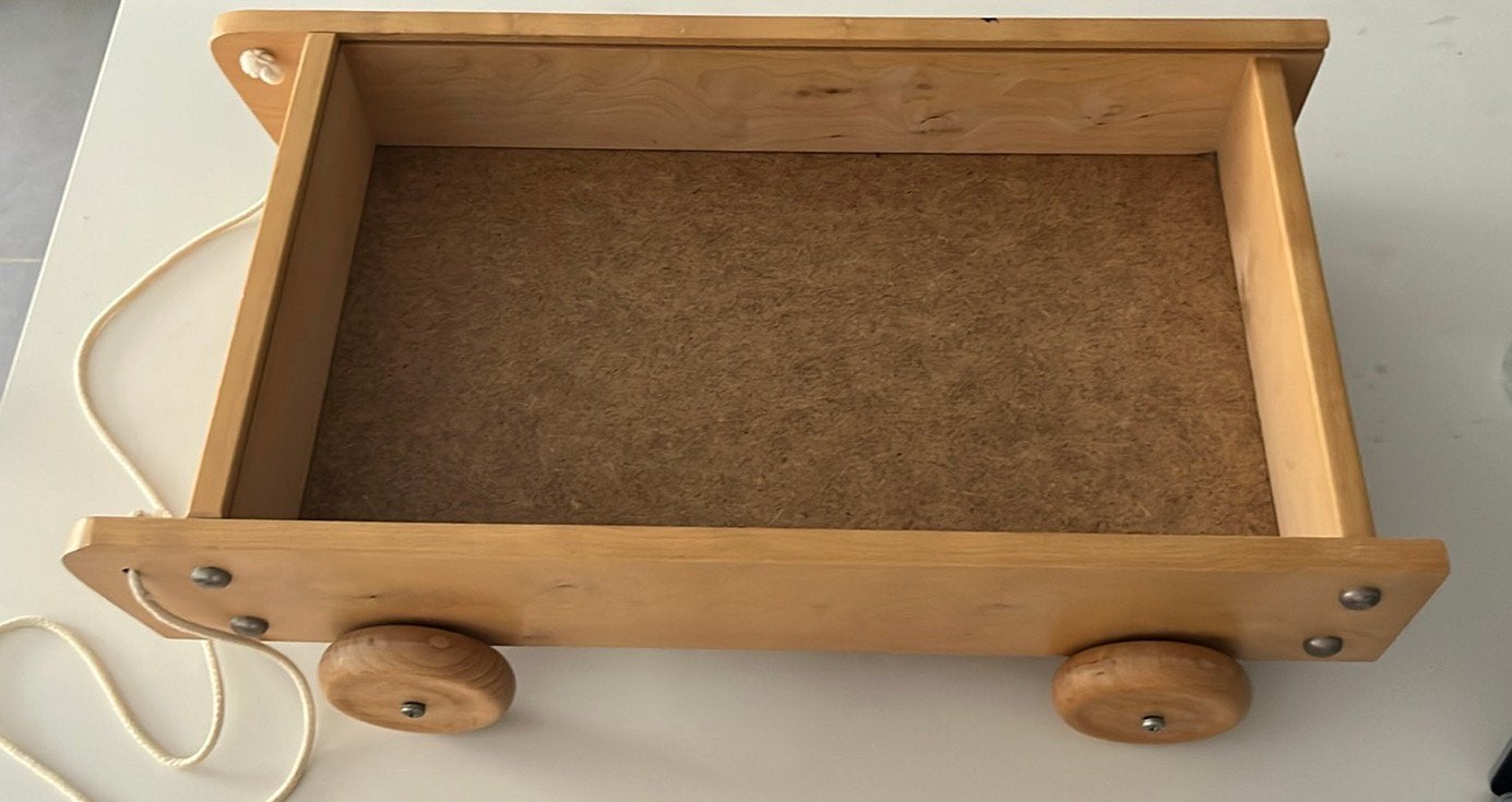 Houten kar met schuifdeksel voor speelgoed, Enlèvement ou Envoi, Comme neuf