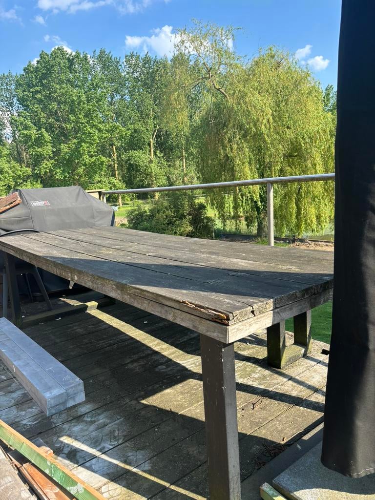 Tuintafel, Tuin en Terras, Ophalen, Gebruikt, Rechthoekig, Hout
