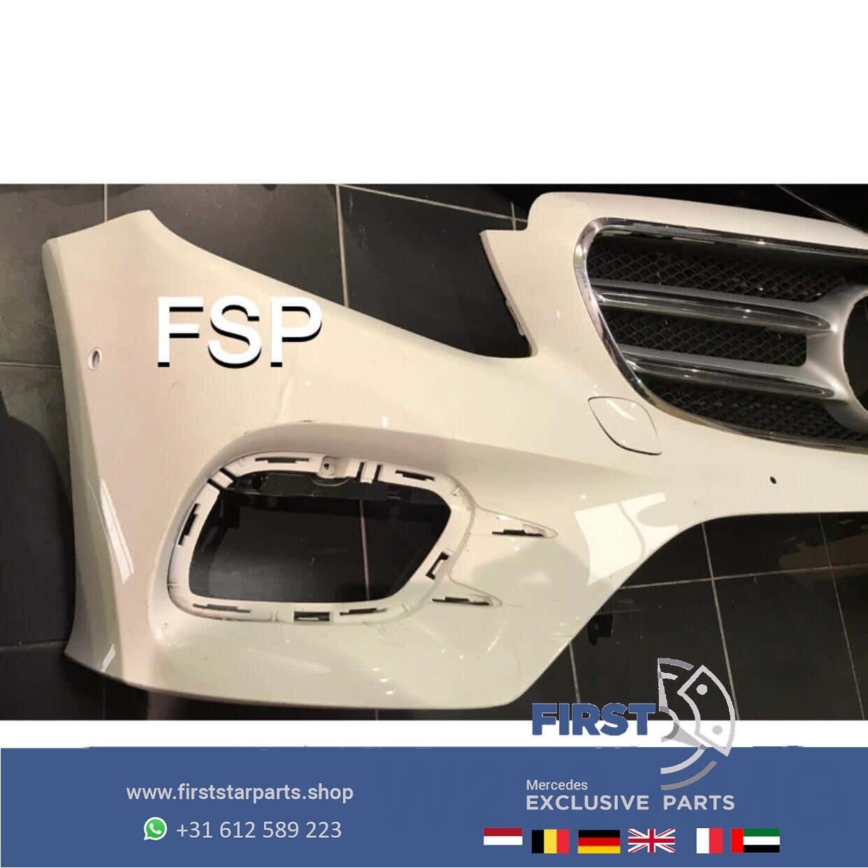 W213 S213 AMG VOORBUMPER WIT + GRIL Mercedes E Klasse 2016-2, Gebruikt, -, Voor, Ophalen of Verzenden