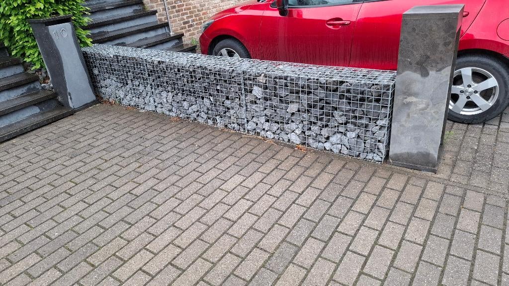 [DON / GRATUIT] 3 Murs en Gabions (Cages + Cailloux gris), Jardin & Terrasse, Enlèvement, Comme neuf, Gris
