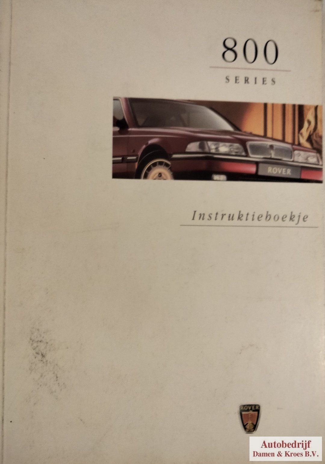 Handboek Rover 800 serie Instructieboekje RCL0075DUT, Enlèvement ou Envoi