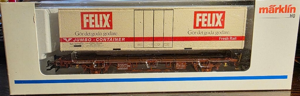 3494. Wagon porte-container des SJ H0 Märklin., Enlèvement ou Envoi, Comme neuf, Wagon, Märklin