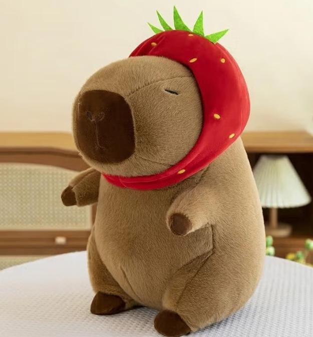 Capybara aardbei schattige pluche knuffel (30cm)