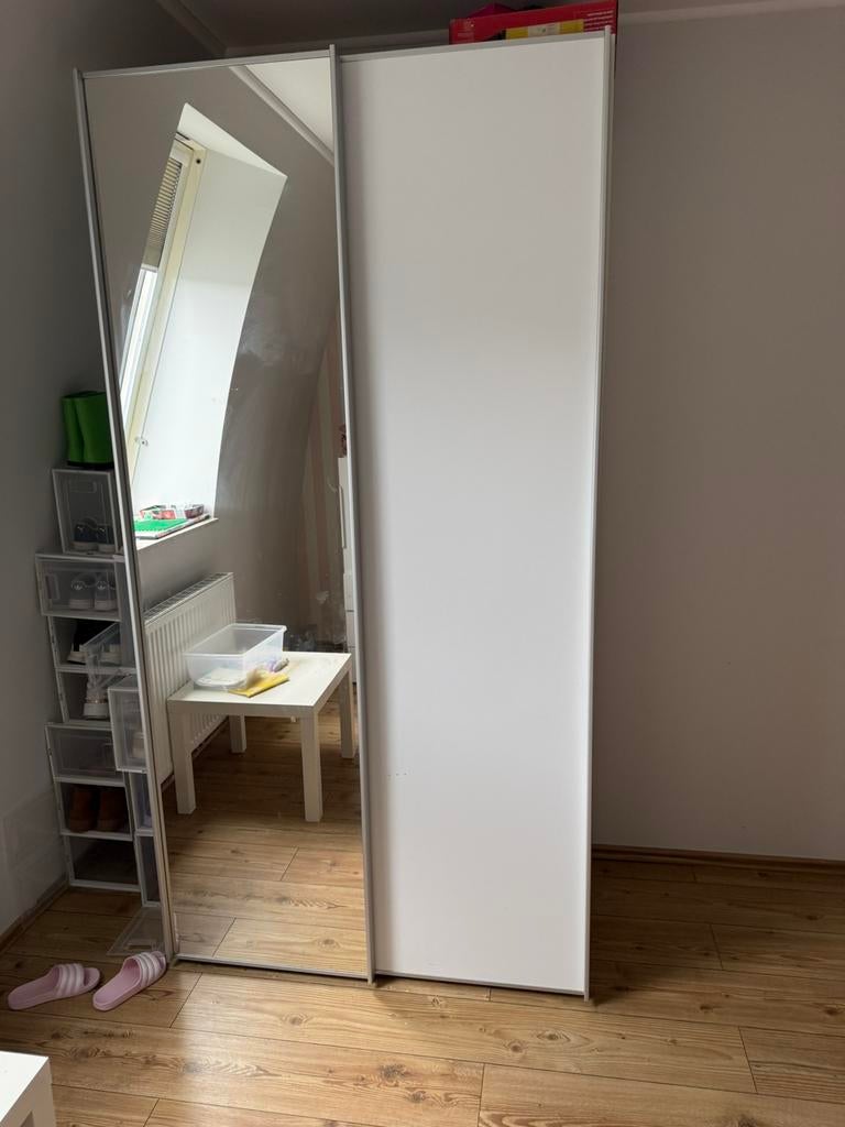 Kleerkast met spiegel en schuifdeuren — zeer goede staat, Huis en Inrichting, Kasten | Kleerkasten, Gebruikt, 200 cm of meer, 100 tot 150 cm