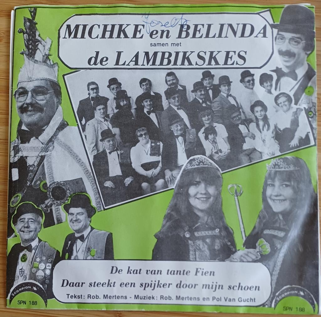 7" single Michke en Belinda & De Lambikskes, ASSE Carnaval, Cd's en Dvd's, Vinyl Singles, Gebruikt, Nederlandstalig, Ophalen of Verzenden