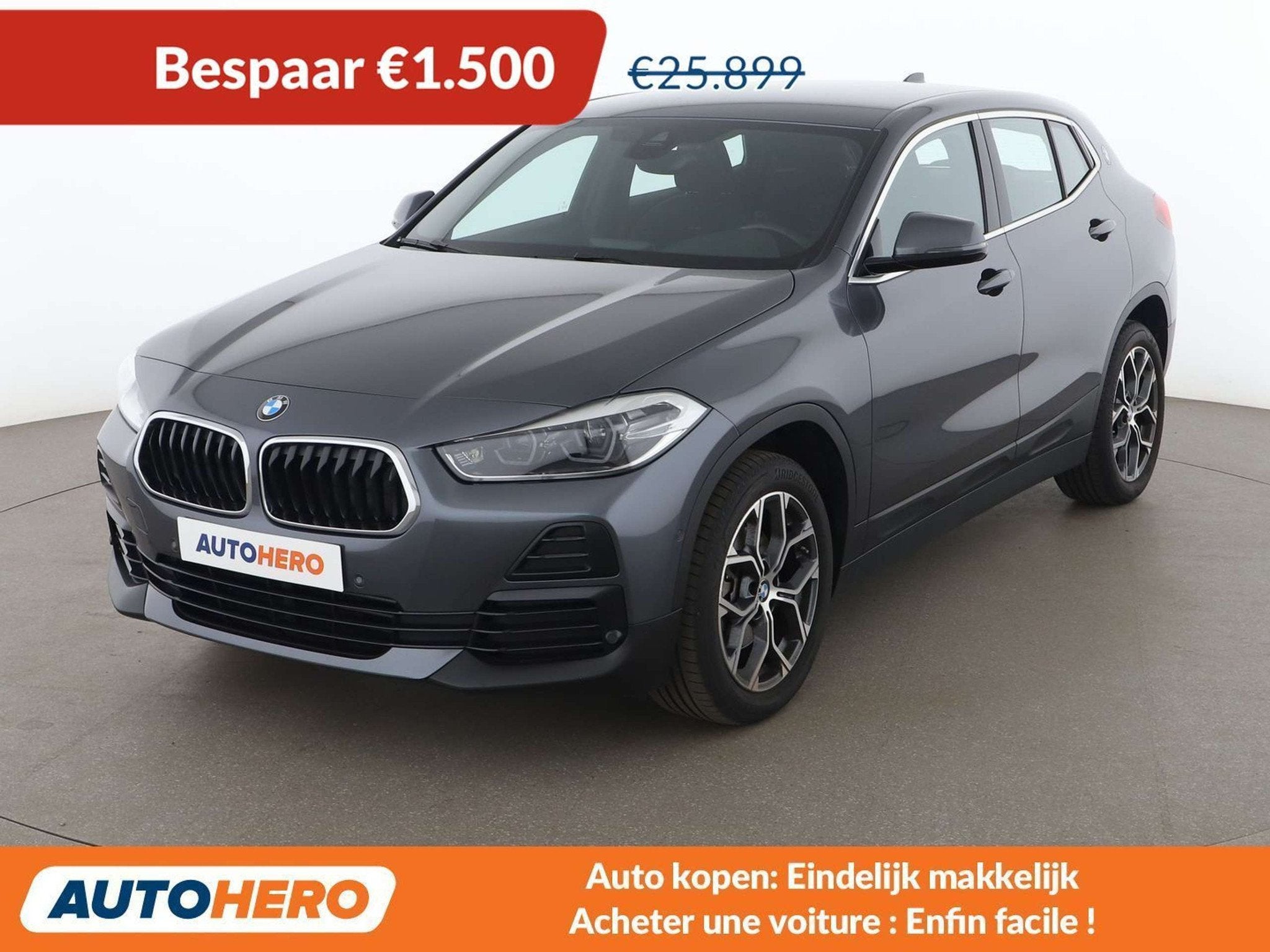BMW X2 xDrive 18d (année de construction 2021), Autos, Volant multifonction, Argent ou Gris, 1675 kg, Noir
