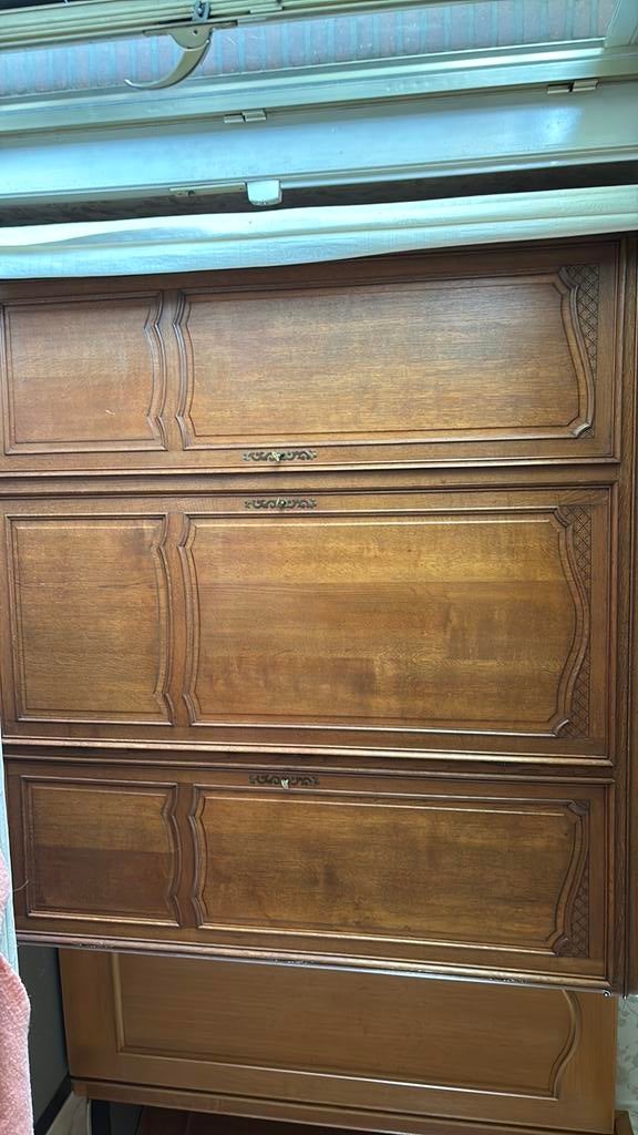 Massief houten notelaar kleerkast, Ophalen, Met deur(en), Gebruikt, Franse