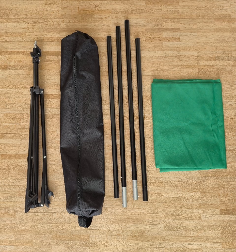 Heorryn Groen Scherm met Statief 2x1,5 m – Zo goed als nieuw, Audio, Tv en Foto, Fotografie | Fotostudio en Toebehoren, Inclusief draagtas