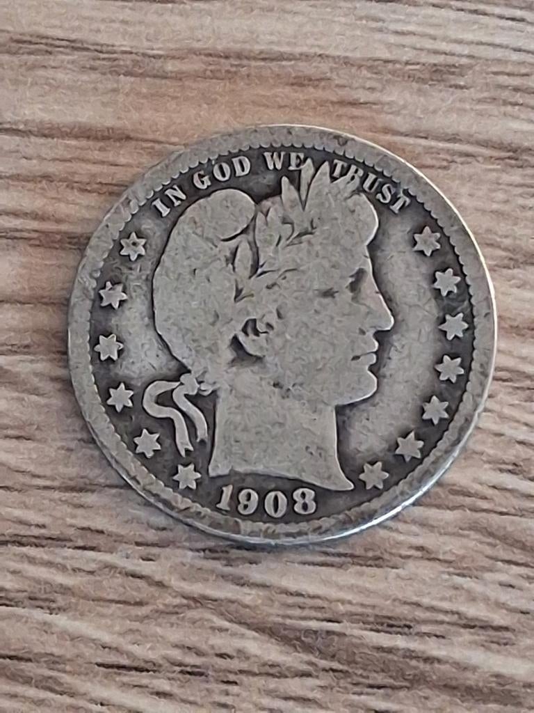 Argent : quart de dollar, 1908, Envoi, Argent