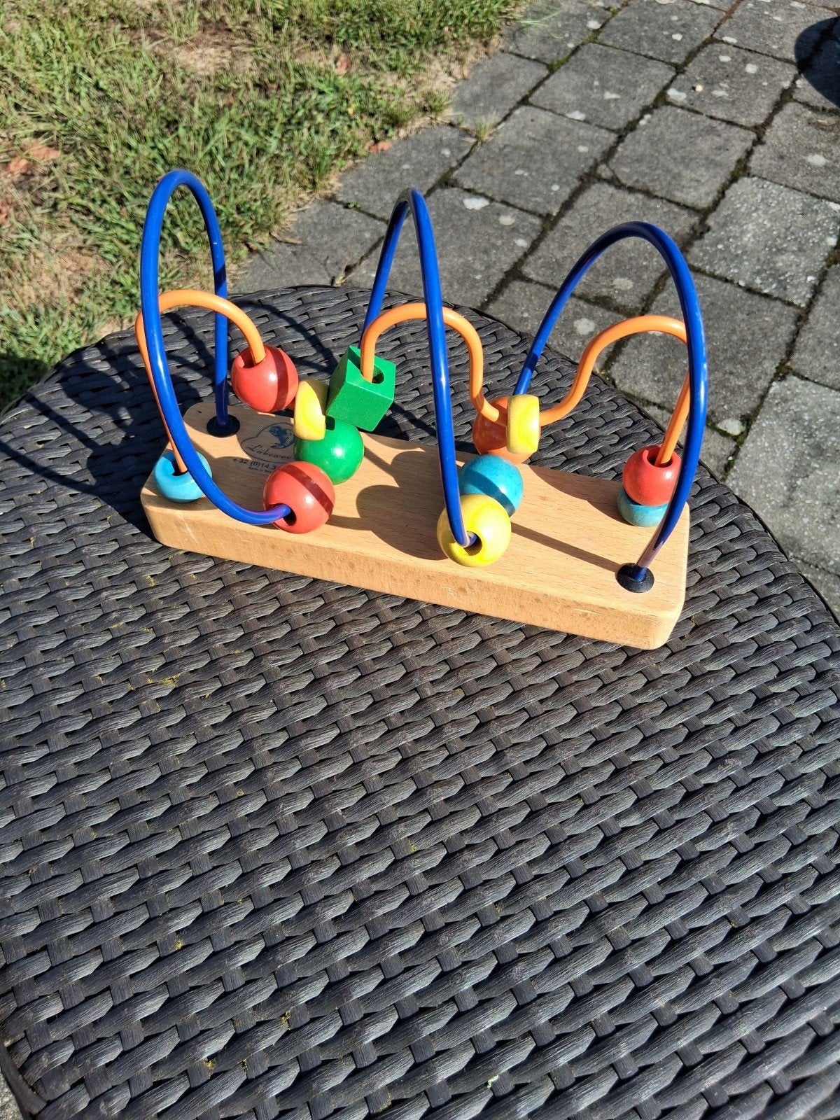 Houten kralenspel zeer verzorgd, Kinderen en Baby's, Speelgoed | Buiten | Speeltoestellen, Ophalen, Zo goed als nieuw