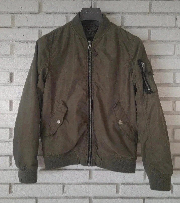 bomberjack , maat 146, kaki, H&M, Jongen of Meisje, H&M, Ophalen of Verzenden, Zo goed als nieuw