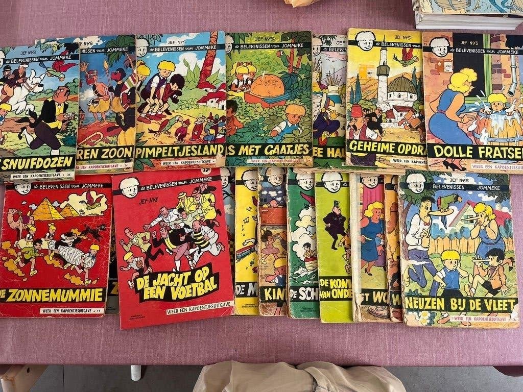 Oude Jommeke strips – Kapoentje-uitgaven – vintage lot, Boeken, Meerdere stripboeken, Ophalen of Verzenden, Gelezen, Jef Nys.