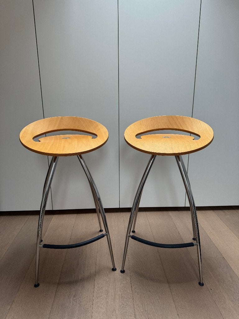 Barkrukken, Maison & Meubles, Tabourets de bar, 2 tabourets, Comme neuf, Enlèvement, Bois