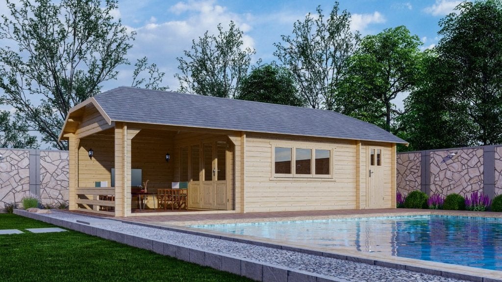 NOUVELLE Cabane en rondins 50mm Wolfskap W4x4+3A, Envoi, Neuf