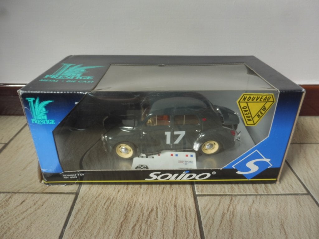 1:16 Solido 8049 Renault 4CV #17 TdF 1954 olijfgroen, Enlèvement ou Envoi, Utilisé, Voiture, Solido