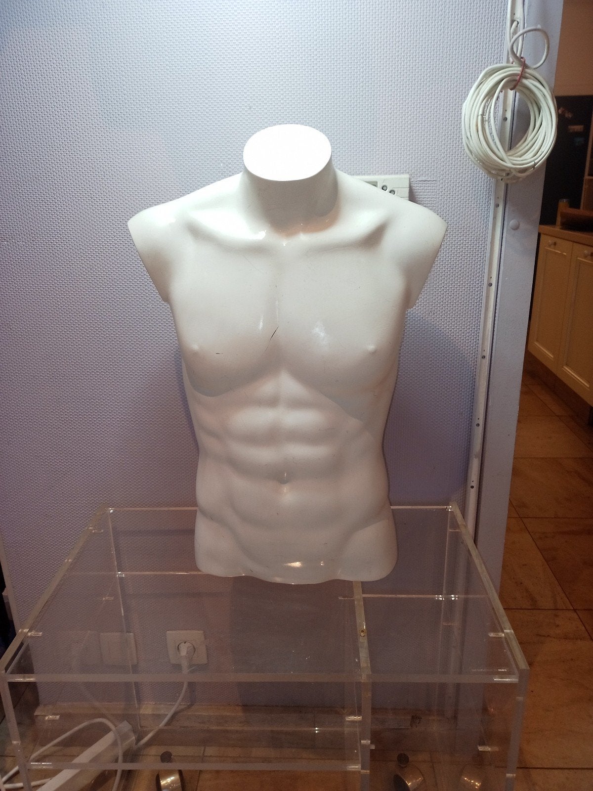 Witte Heren Torso Paspop / Buste (Kunststof), Ophalen, Paspop