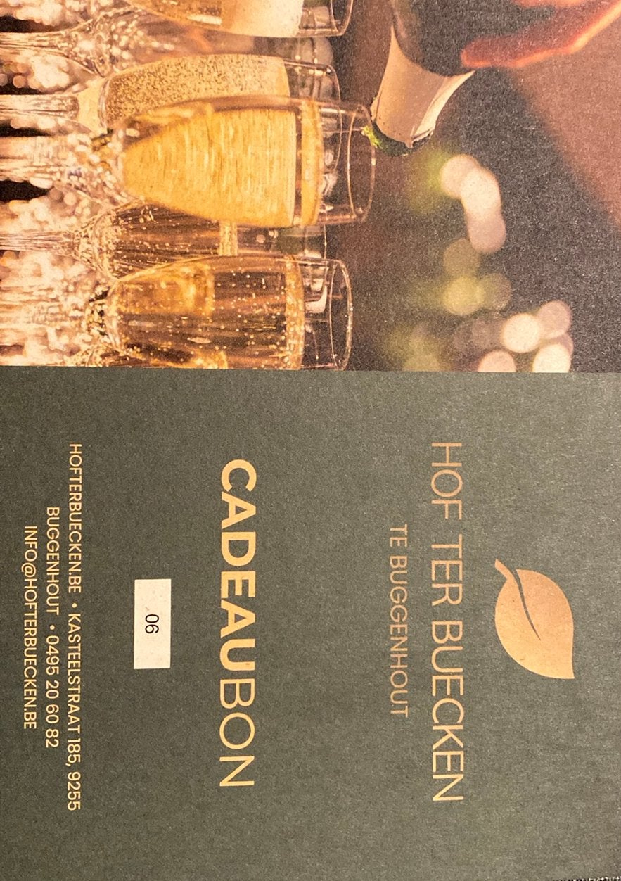 Cadeaubon Hof ter beucken Buggenhout, Cadeaubon