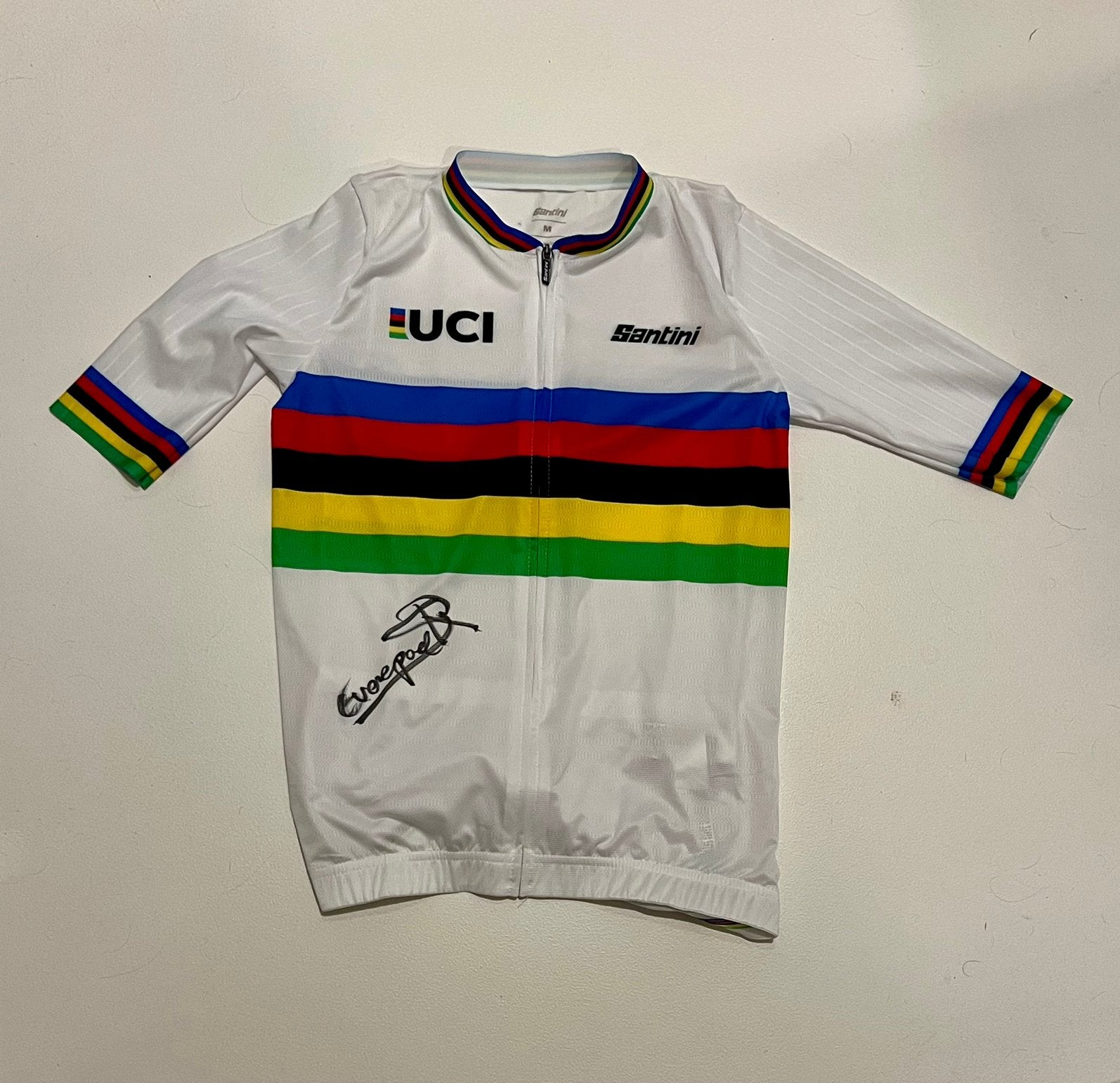 Santini UCI world champion trui gesigneerd remco evenepoel, Ophalen, Nieuw, Kleding