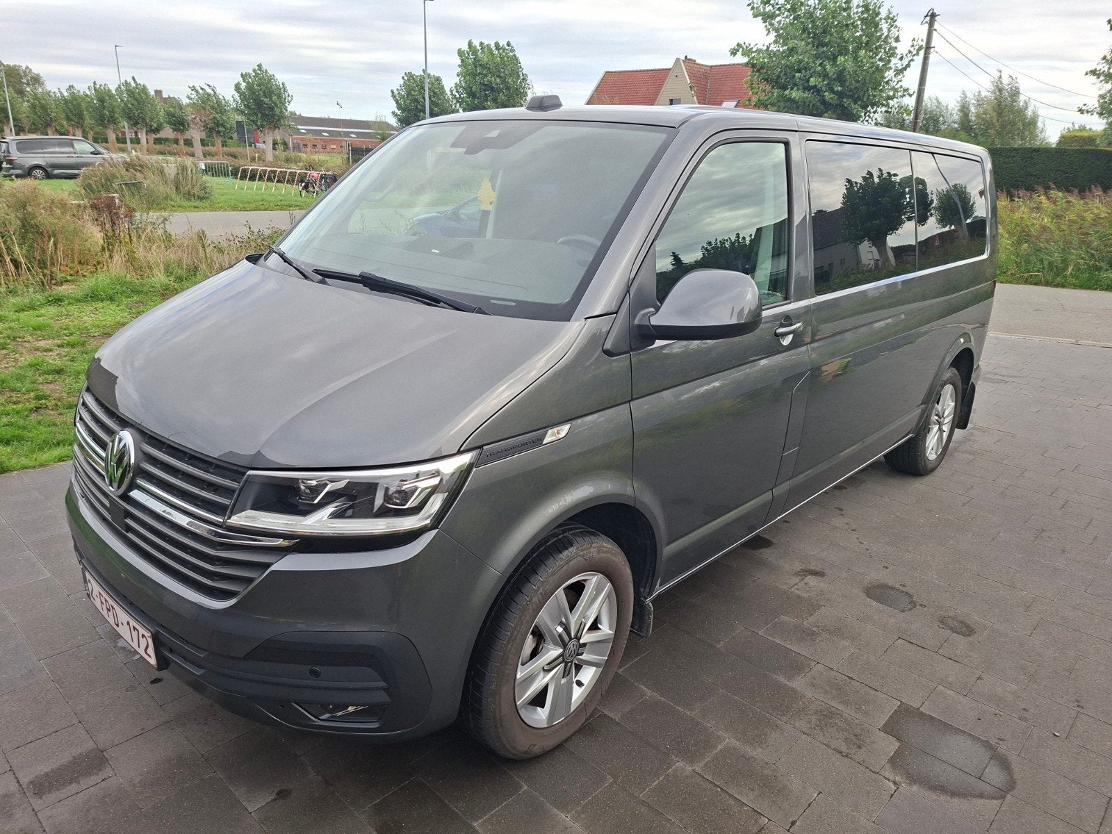 volkswagen transporter t6.1 dubbel cabine, Auto's, Automaat, 4 deurs, Zwart, Leder