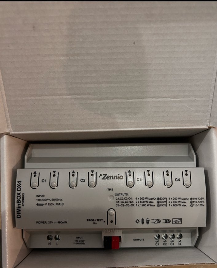 Zennio Diminbox DX4 | KNX, Doe-het-zelf en Bouw, Ophalen, Nieuw, Schakelaar