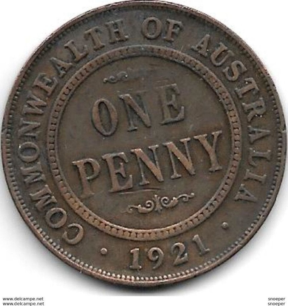 Australia 1 penny 1921 km 23 vf, Timbres & Monnaies, Monnaies | Amérique, Envoi, Amérique du Sud, Monnaie en vrac