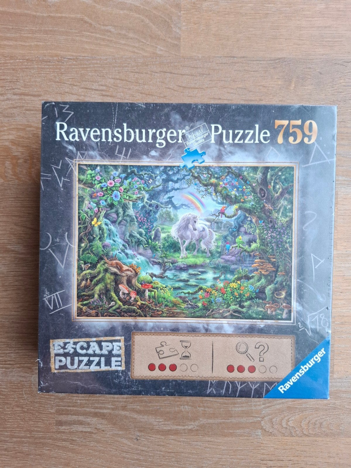 Ravensburger Puzzel Escape Unicorn 759 stukjes NIEUW, Ophalen of Verzenden, 500 t/m 1500 stukjes, Nieuw, Legpuzzel