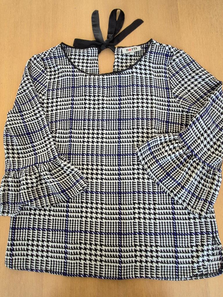 bloesje dotts maat 38 3 kwart mouwen, Kleding | Dames, Blouses en Tunieken, Maat 38/40 (M), Blauw, Dotts, Ophalen of Verzenden