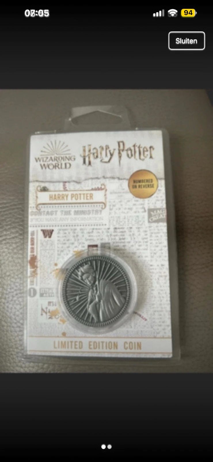 Harry potter munt, Postzegels en Munten, Ophalen of Verzenden, Losse munt
