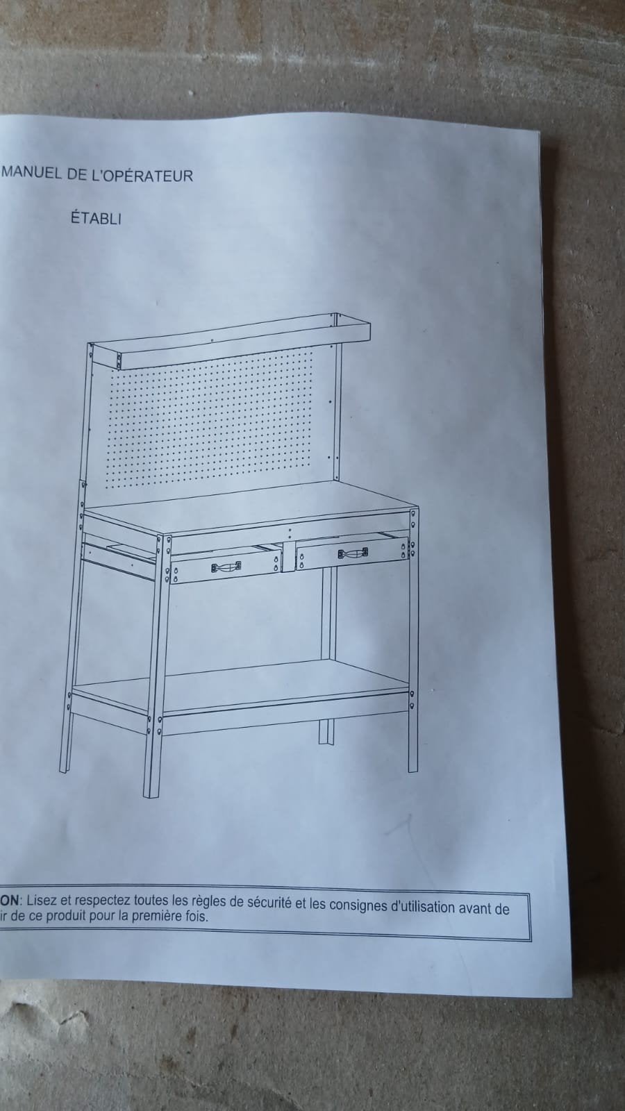 établis neuf, Bricolage & Construction, Établis, Enlèvement
