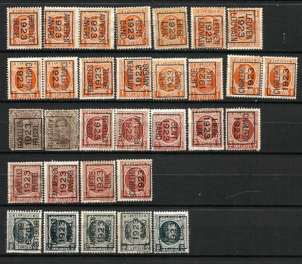 1923 Voorafstempeling op “Houyoux” OBP PRE 68/87, Postzegels en Munten, Met stempel, Koninklijk huis, Ophalen of Verzenden, Gestempeld