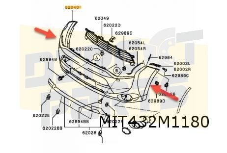 Mitsubishi Outlander (9/12-7/15) voorbumper (te spuiten) Ori, -, -, Nieuw, -