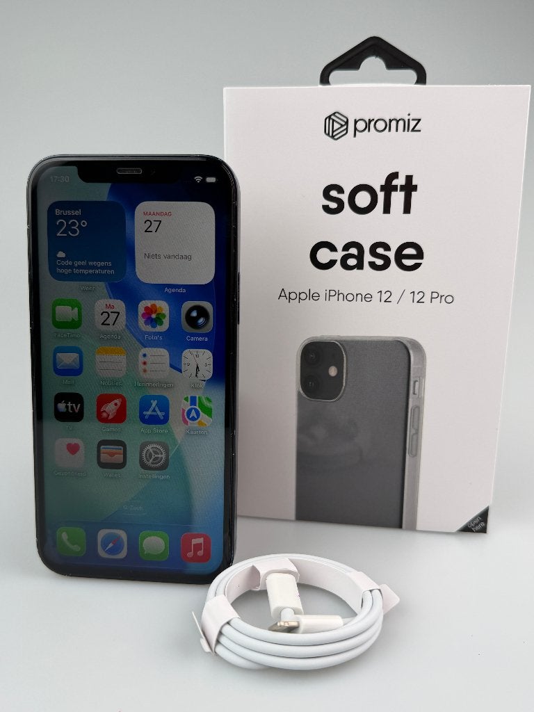 iPhone 12, 128GB, zwart, Batterij 87%, 128 GB, Zwart, Ophalen of Verzenden, Zo goed als nieuw