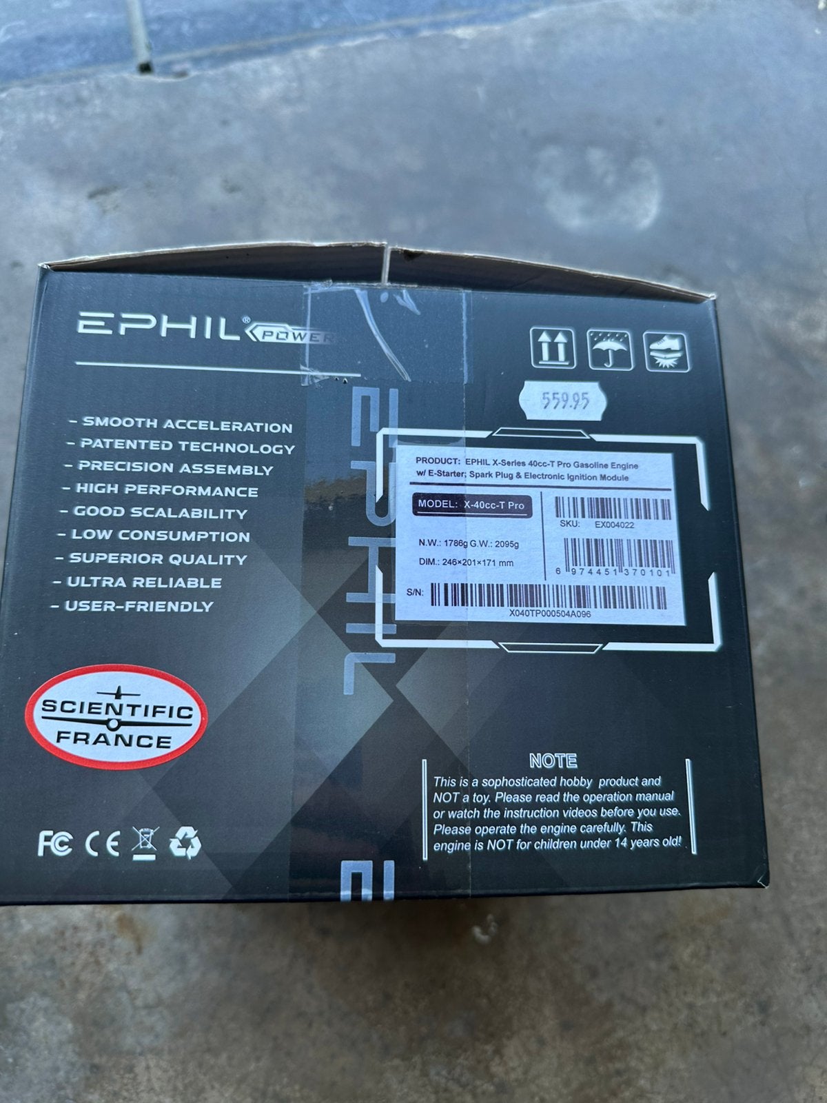 Moteur ephil 40cc avec démarreur inclus, Enlèvement, Neuf, Avion
