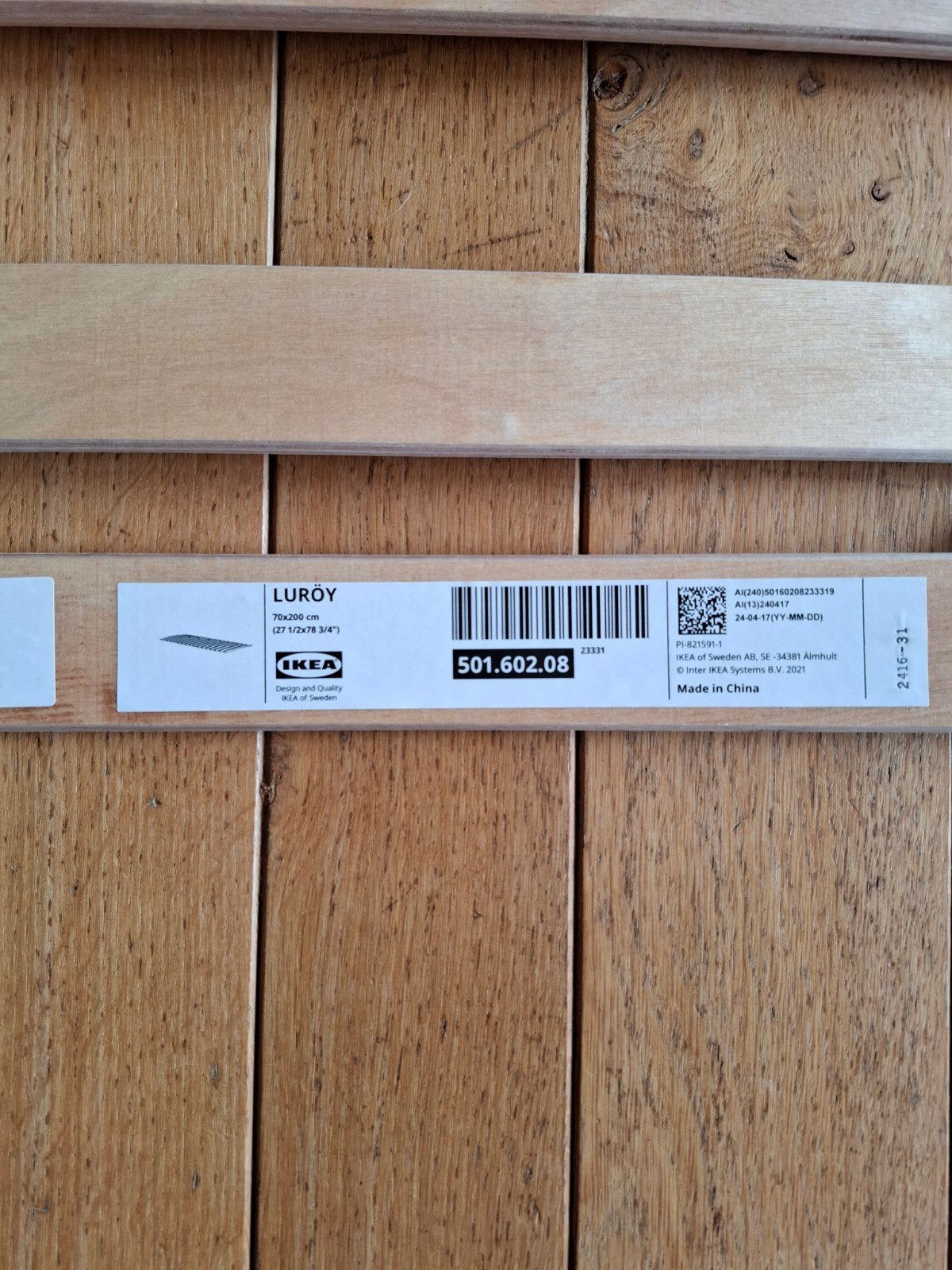 2 rouleaux lattes de sommier Ikea 70*200, Maison & Meubles, Comme neuf, Enlèvement, 200 cm, Bois