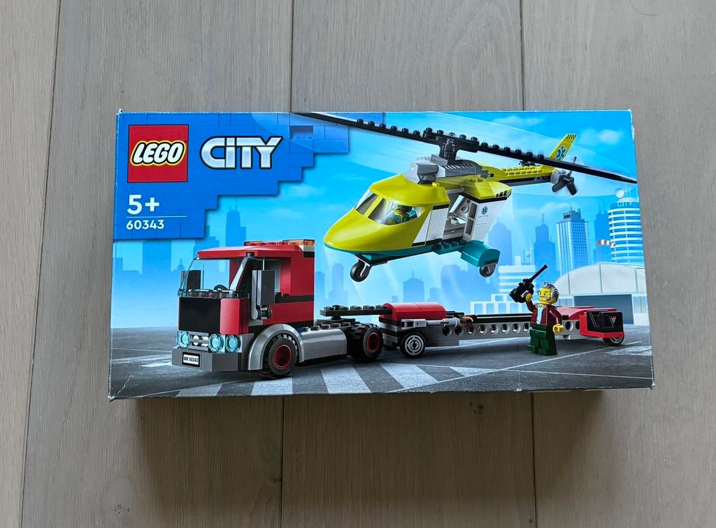 Lego City 60343 - Reddingshelikopter Transport, Ophalen, Lego, Complete set, City
