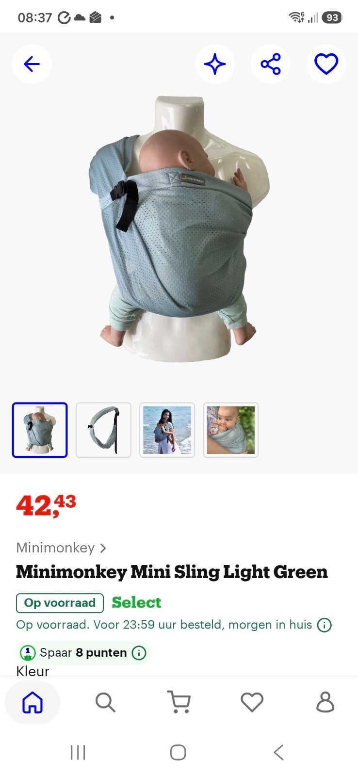 Draagzak Minimonkey, Enfants & Bébés, Enlèvement, Comme neuf, Porte-bébé