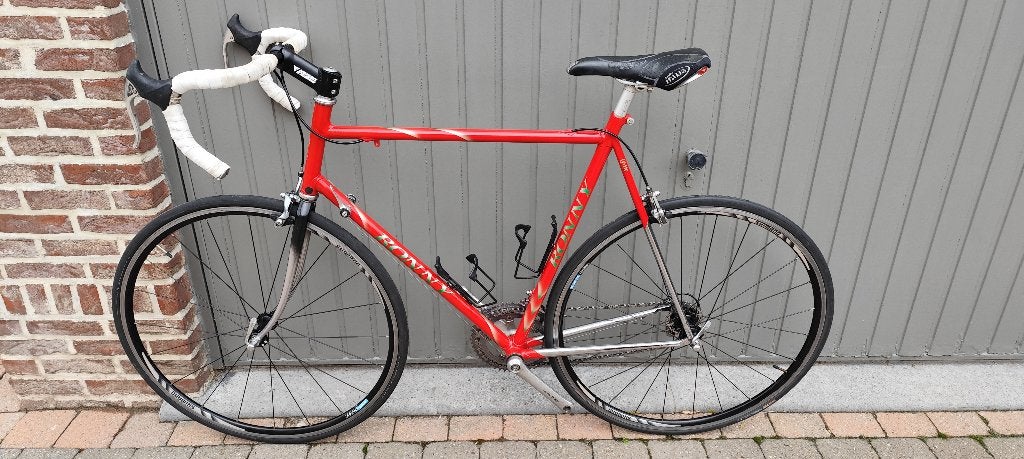 Vélo de course en acier avec support de plaque de cadre, Autres marques, Frein sur jante, 57 à 61 cm, Acier
