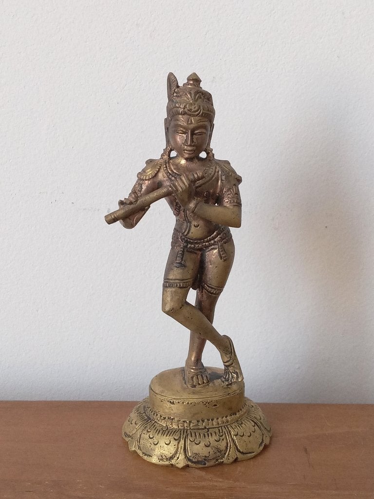 Statuette indienne en bronze, Antiquités & Art, Fait main, Sculpture, 11 cm, Bronze