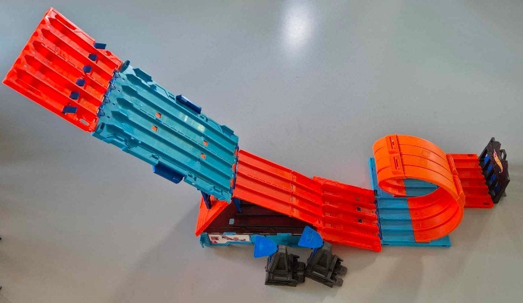 Hot Wheels Monster Track Builder Mega Racebox FTH77, Comme neuf, Enlèvement, Circuit, Hot Wheels