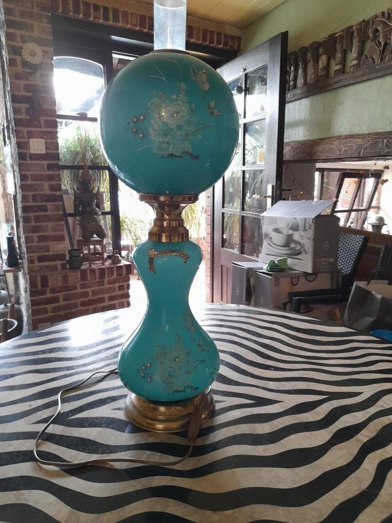 opaline lamp mid century, Antiek en Kunst, Ophalen