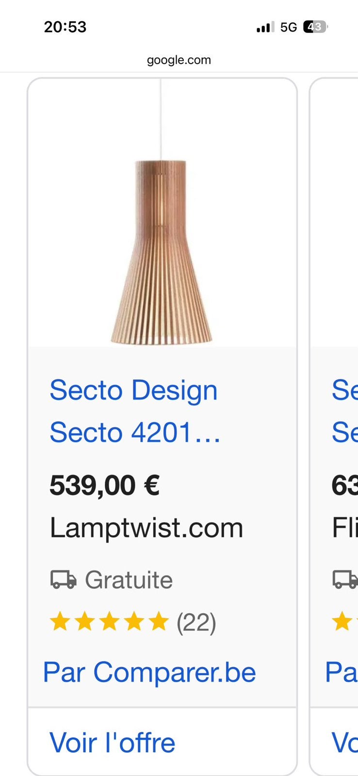 Lampe  suspension secto, Ophalen, Zo goed als nieuw