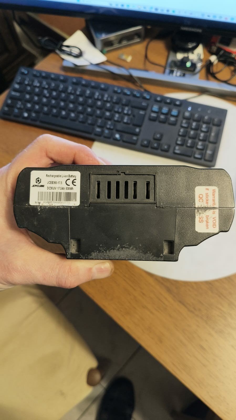 Batterie de vélo et chargeur, Enlèvement