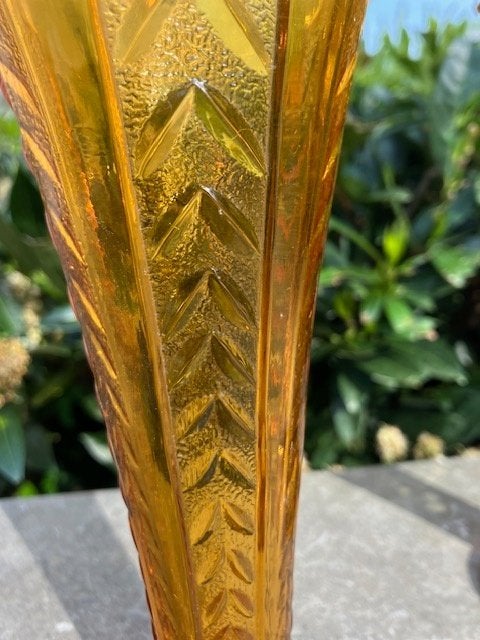 VASE ART DÉCO MARRON TCHÉCOSLOVAQUIE. TRÈS BON ÉTAT, Antiquités & Art, Enlèvement ou Envoi